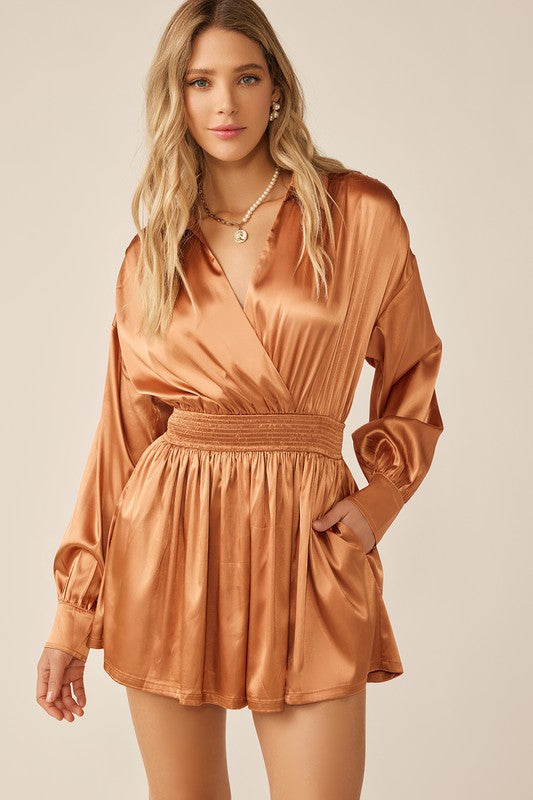 All Things Considered Romper in Bronze