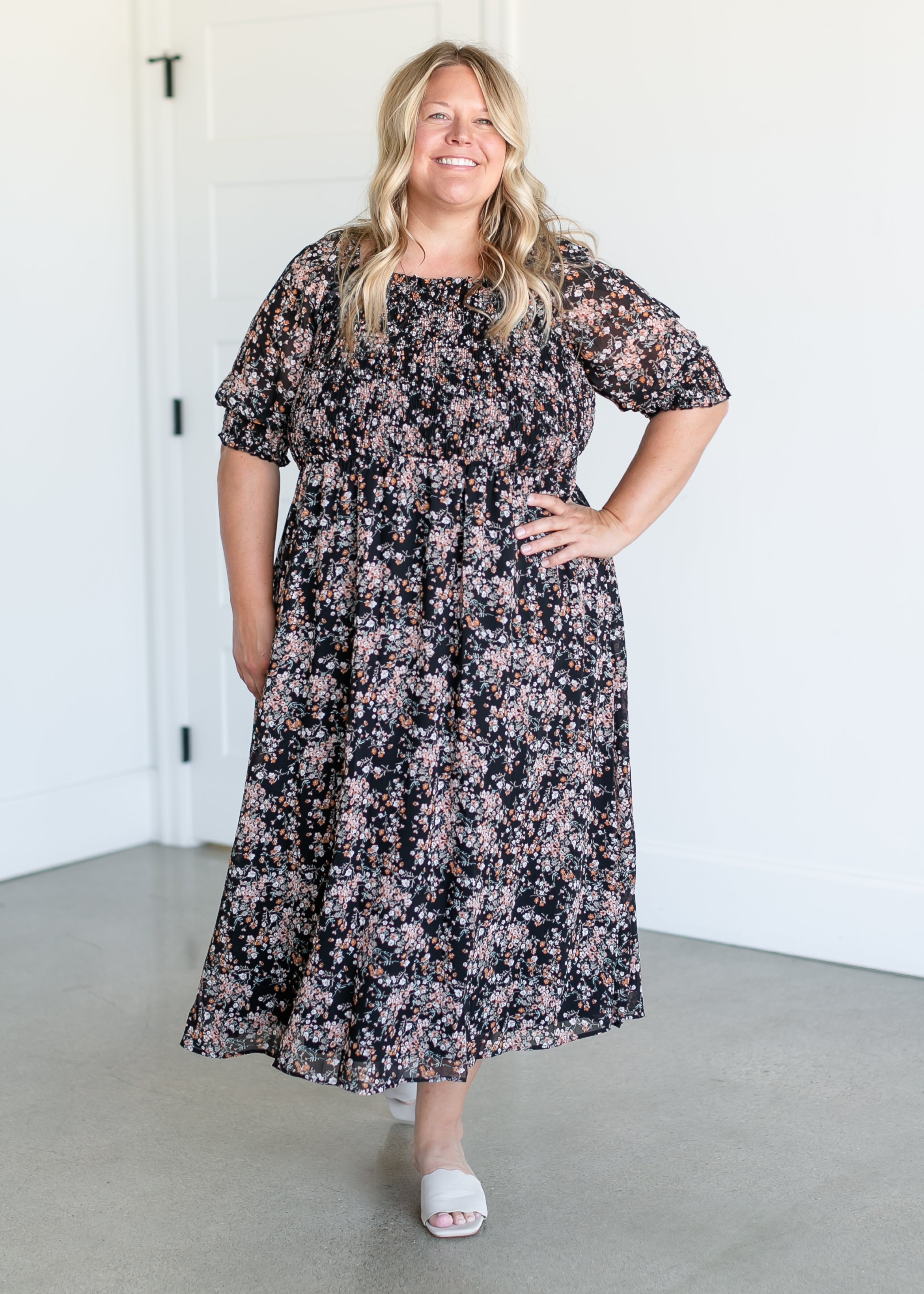 Pepper Square Neck Midi Dress