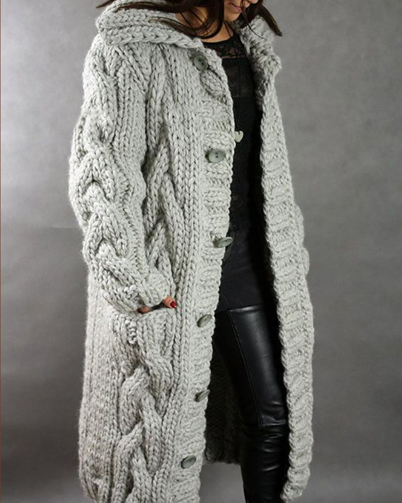 Cardigan Chunky Oversized Style Long Coat