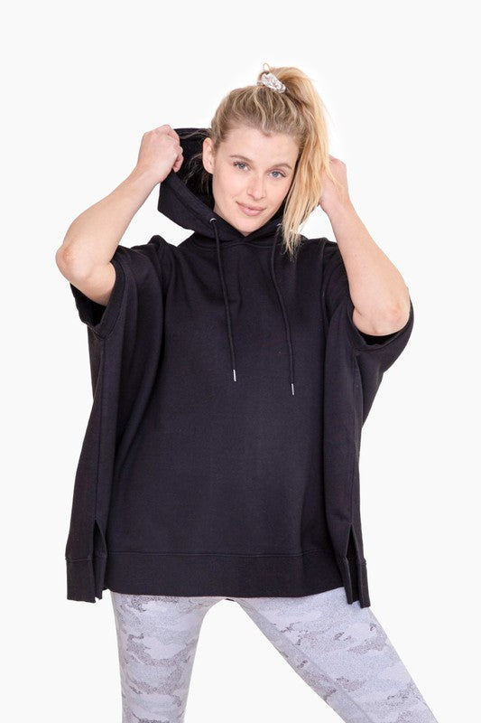 Hooded Black Lounge Poncho